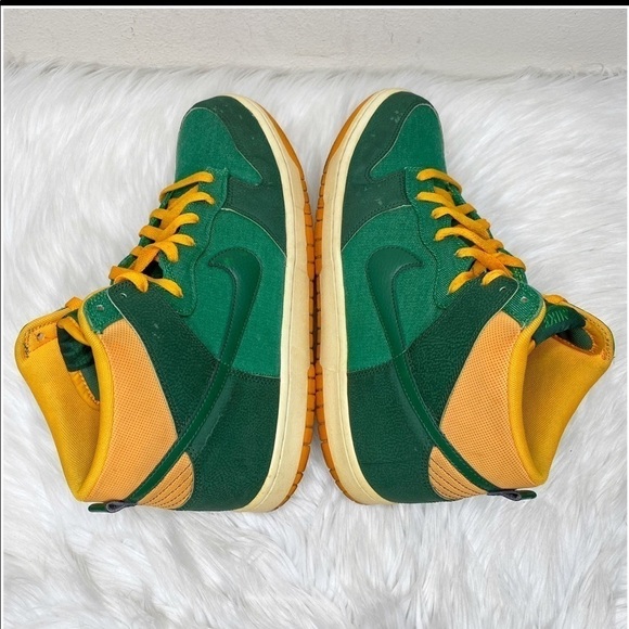 Nike Sneakers Dunk High Tops Gorge Green Orange - Picture 3 of 10